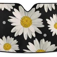 Shade for Car Windshield Daisy Flower Floral Polka Dot Foldable Sun Pattern 2