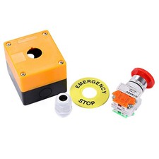 Push Button Red Mushroom Emergency Stop Shut Off Push Button Switch NO NC e-stop