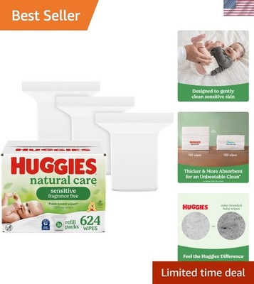 Huggies Natural Care Sensitive Baby Wipes, Hypoallergenic, 99% Purified Water...