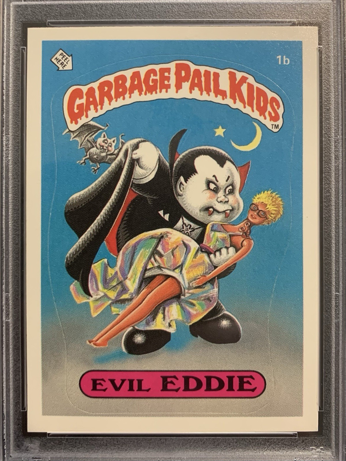 1985 Garbage Pail Kids OS1 Evil Eddie 1b PSA 10 GEM MINT-RARE GLOSSY CARD!! TWT view 4