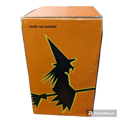Halloween set of 2 Luminaries Ceramic Black Cat and Ghost 2002 New In Box - Picture 8 of 11