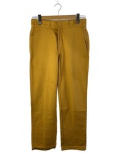 DICKIES Bottoms, Size 30, Cotton, YLW, Solid Color, Made in Mexico