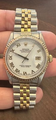 Rolex Datejust 16233 Gold and Silver Jubilee Bracelet with Gold Bezel
