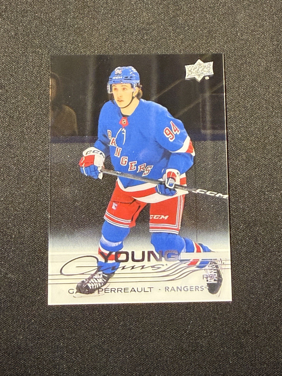 2025-26 UPPER DECK GABE PERREAULT CLEAR CUT YOUNG GUNS ROOKIE SSP #202 RANGERS