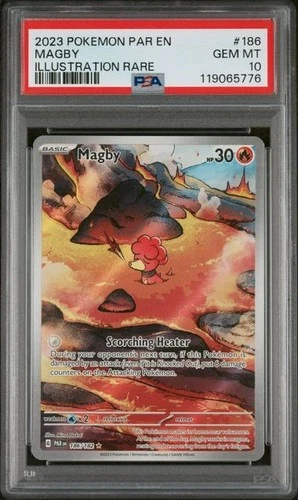 Magby 186/182 Illustration Rare SV04 Pokemon Paradox Rift PSA 10