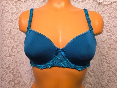 Simone Perele Andora 3D Molded Demi Underwire Bra 131343 Peacock Blue Size 36B