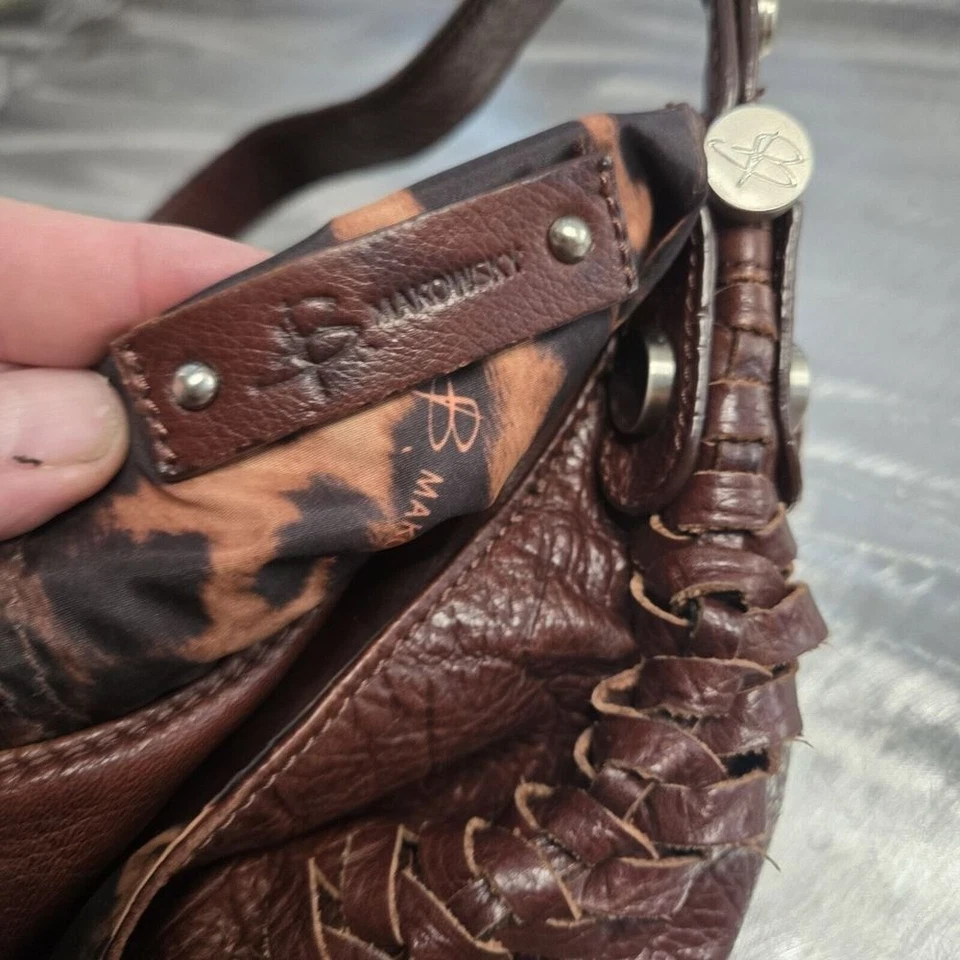 B Makowsky Bolso de Mano Cuero Marrón Grande Doble Correa Bolso de Hombro Cartera Foto 4 de 4