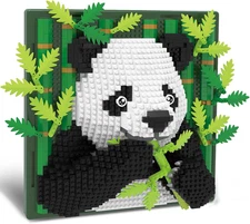 Panda Animal 3D Wall Art Micro Mini Building Blocks Set, Unique Home Wall Decor 