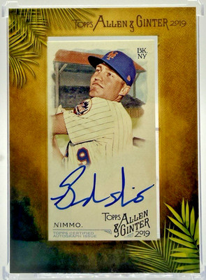 2019 Topps Allen & Ginter Mini Baseball Auto Brandon Nimmo #MA-BN Auto Mets