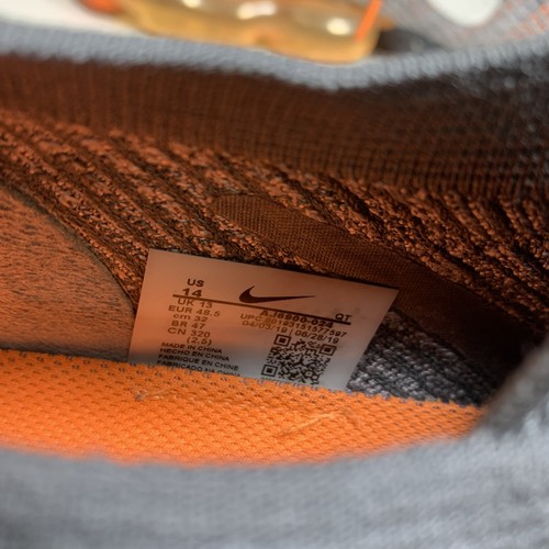 Nike Air VaporMax Flyknit 3 Atmosphere Gris Naranja AJ6900-024 Hombres Talla 14 - Imagen 6 de 12