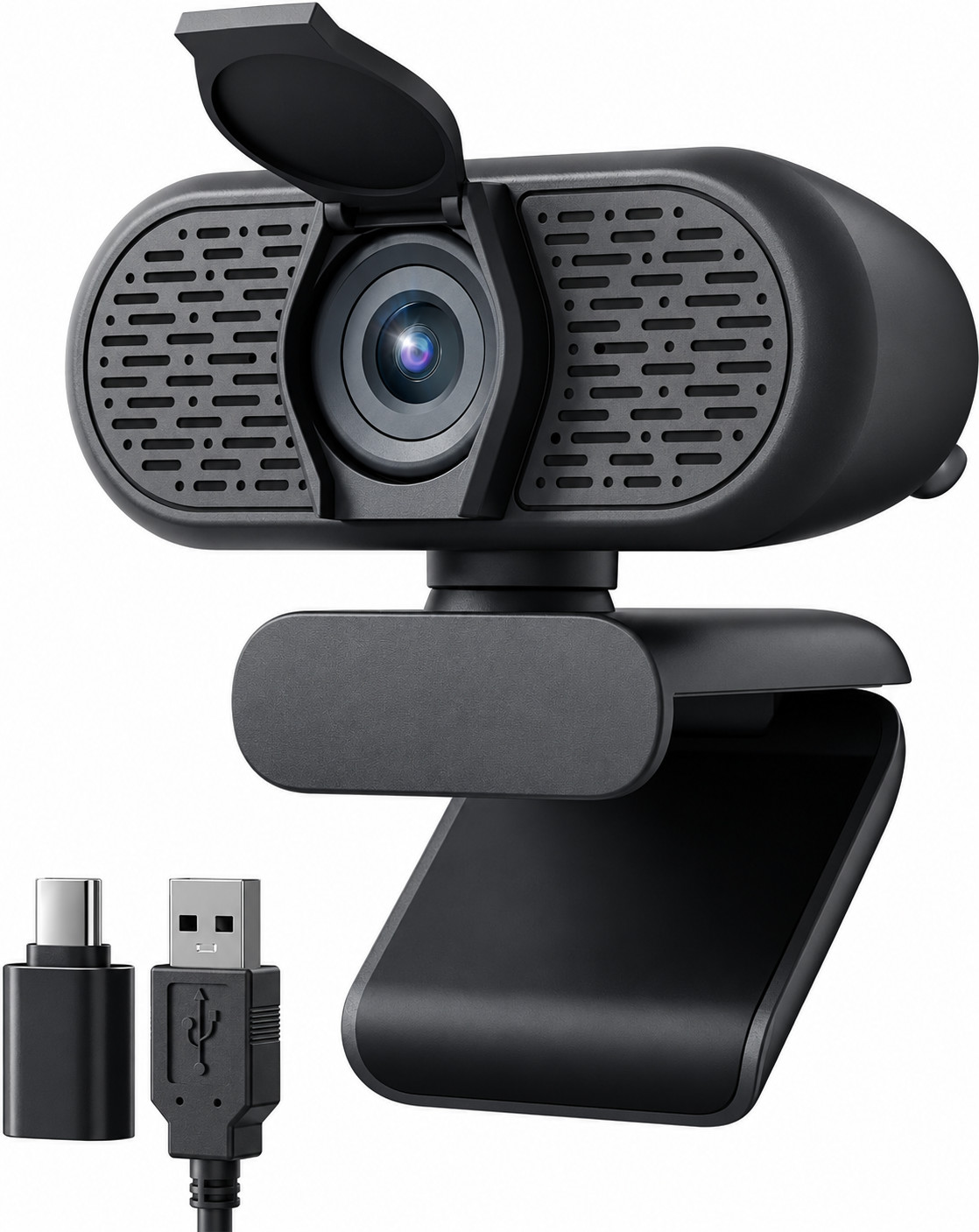 1080p Webcam USB Plug and Play Webcam for PC with Noise Cancellation Microphones