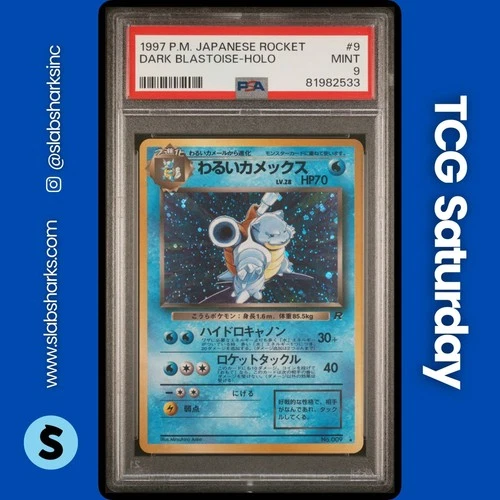 1997 POKEMON TEAM ROCKET JP #009 DARK BLASTOISE HOLO RARE PSA 9