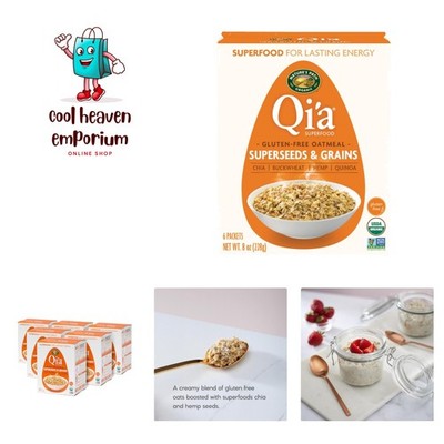 Organic Qi'a Superseeds & Grains Instant Oatmeal, 8 oz Pack of 6, Gluten Free...