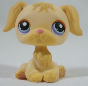 Littlest Pet Shop Lps Golden Retriever Puppy Dog 268 Purple Eyes