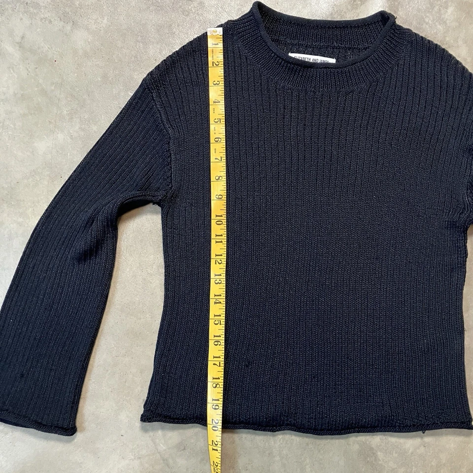 Suéter Elizabeth and James Mujer XS Negro Manga Acampanada Transpirable Cuello Enrollado Foto 3 de 4