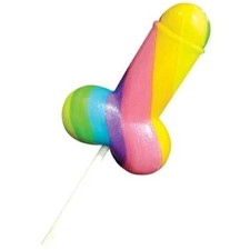 PRIDE Rainbow WILLY LOLLY Blow Job Lollipop LARGE Party Gay Sweets Gift UK