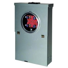 100-Amp 10-Space 20-Circuit Meter Socket Main Breaker Outdoor Overhead CSED Box