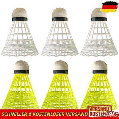 6 Stück Badmintonbälle, langlebig, Badminton-Birdies für Anfänger (6 Stück, weiß