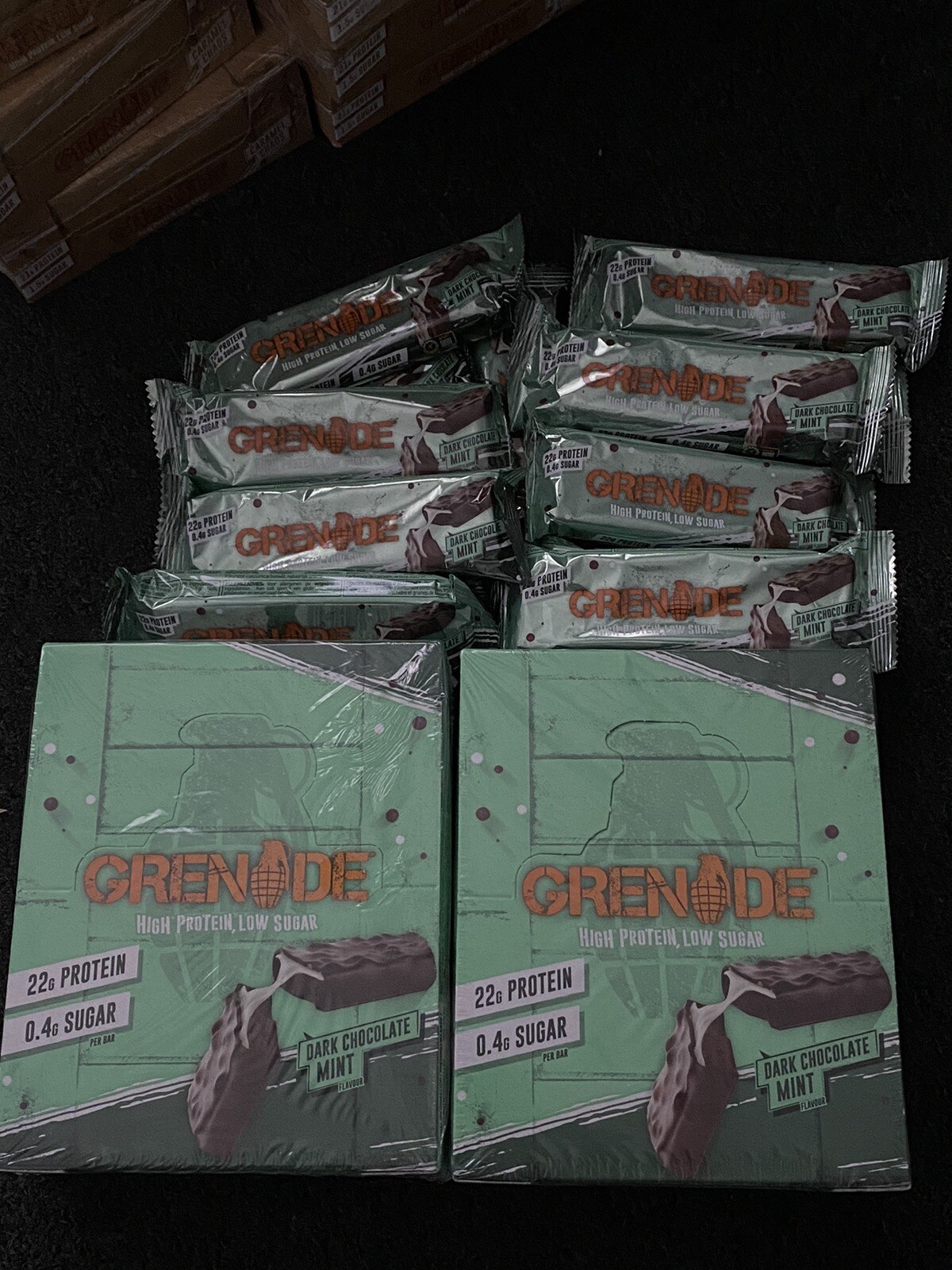 Grenade High Protein, Low Sugar Bar Dark Chocolate Mint (12x60g) eBay