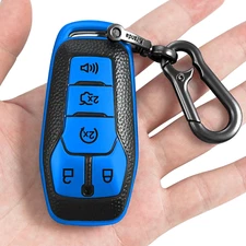 Blue Texture Key Fob Cover for Ford Explorer Mustang Fusion MKZ MKC 5-Button