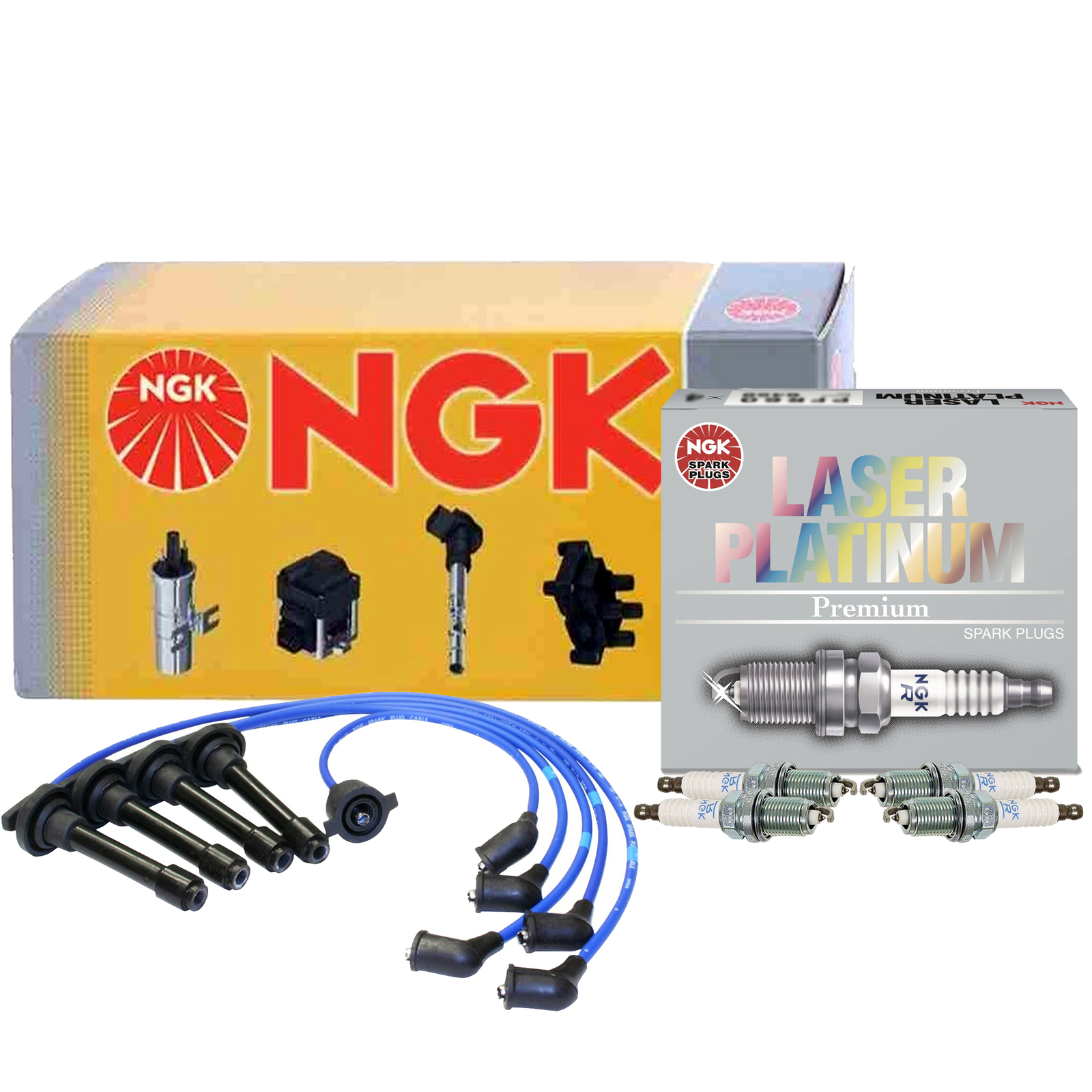 NGK Wire  4 Laser Platinum Spark Plugs Kit For Honda Accord Prelude 2.2 L4