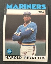 1986 Topps Harold Reynolds Baseball Rookie Card (RC) #769 2B O/C. rookie card picture