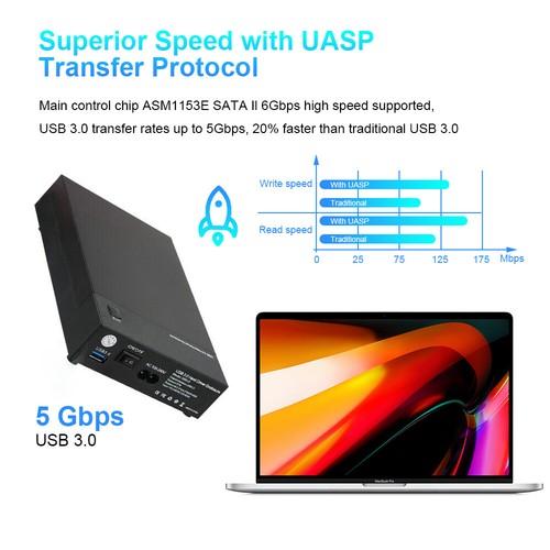 3.5" 2.5 Inch Enclosure Caddy USB 3.0 External Hard Drive Case SATA HDD/SSD AU - Picture 7 of 16