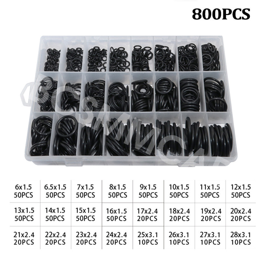 O-Ring Washer Seal Gasket Nitrile Silicone Assortment For Cars Pumps Bearings