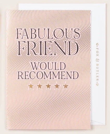 Funny Birthday Card Fabulous Friend – Fox and Butler 5 Star Foiled Design
