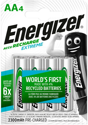 4x Energizer Recharge Extreme AA 2300 mAh Akku NIMH Mignon (1x4er Blister) 
