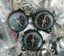 (2 PCS) Mini Compass with Chain Ring - USA Seller