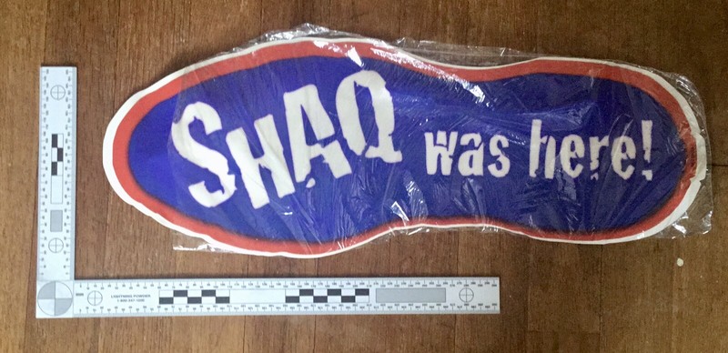 Vintage Nestle Red Blue Crunch Shaq Shoe Footprint Shaquille O'Neal Rare
