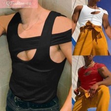 Tank Tops Hollow Out T Shirt Men Sexy Gym Vest Polyester S-5XL Summer Undershirt