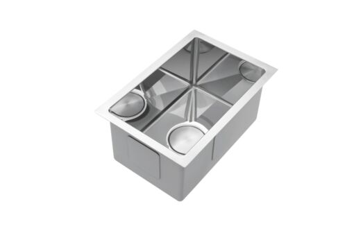 Polished stainless steel Chrome kitchen sink R10 hand made pantry 450*300 mm - Picture 1 of 8