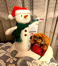 Hallmark 2024 Jingle Pal Snowman Wrapped in Joy Animated Dog Plush Battery Op