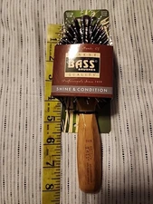 Bass Brush Small Oval Hairbrush With Natural Bristle & Nylon Pin 1 Unit