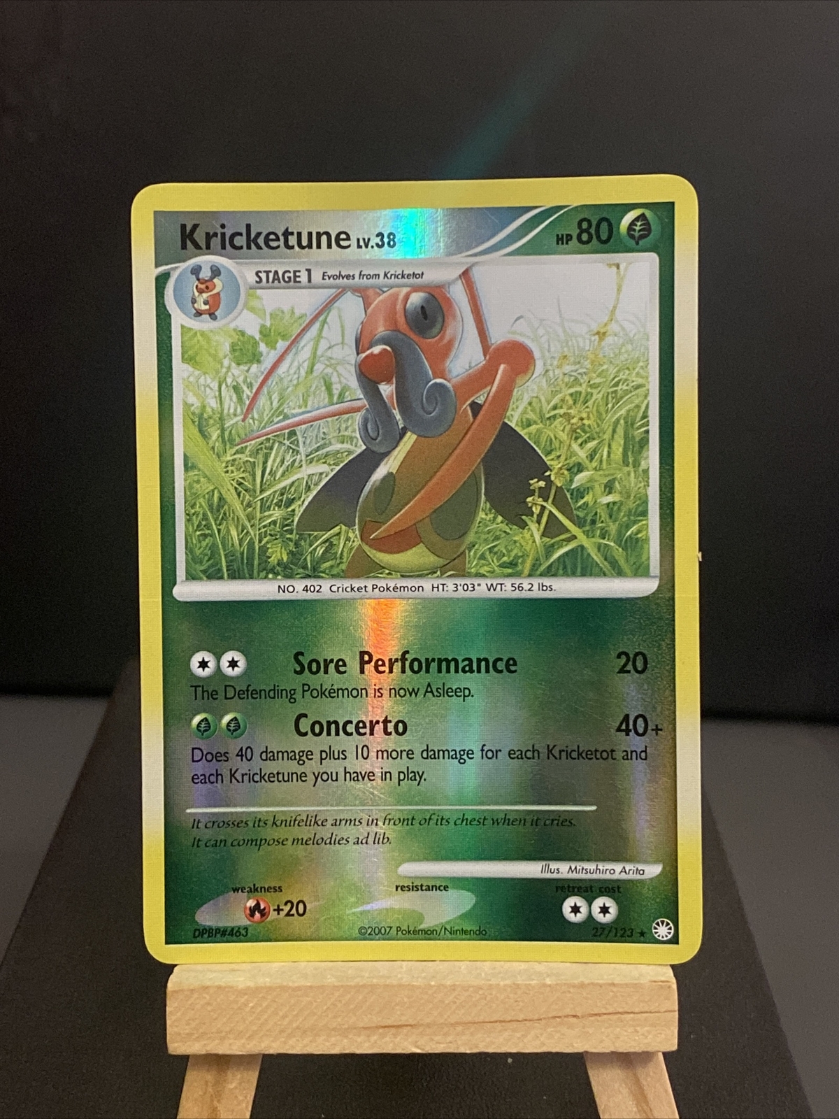 Pokemon Card Kricketune 27/123 Reverse Holo Mysterious Treasures Light Play