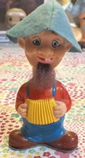 VINTAGE HILLBILLY WIND UP ACCORDIAN PLAYING TOY MADE IN JAPAN HEAD GOES UP/DOWN