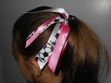 Custom Team Colors Ribbon Ponytail Holder, Choose Your Favorite Sport and Colors
