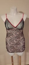 Victorias Secret Babydoll Nightie Lingerie Animal Print Leopard Cheetah Medium M