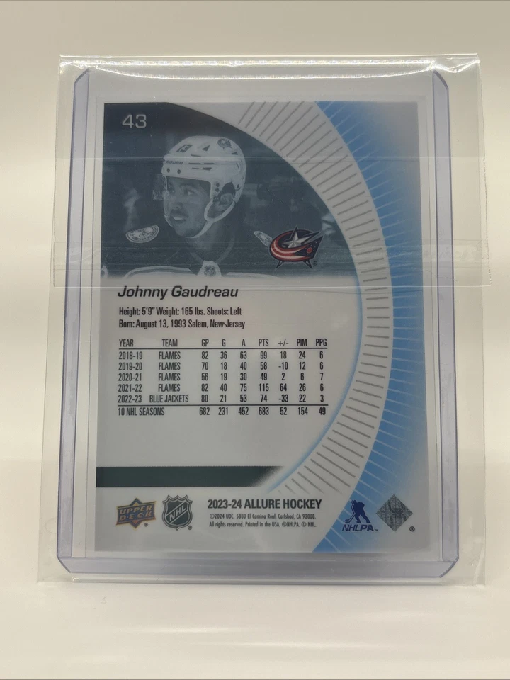 Johnny Gaudreau Black Rainbow 2023-24 Upper Deck Allure #43 NHL Hockey Card 🔥🔥 - Image 2 of 2