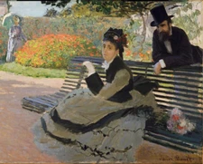 Claude Monet Camille on Garden Bench Giclee Print on Canvas 8x10 Painting Art