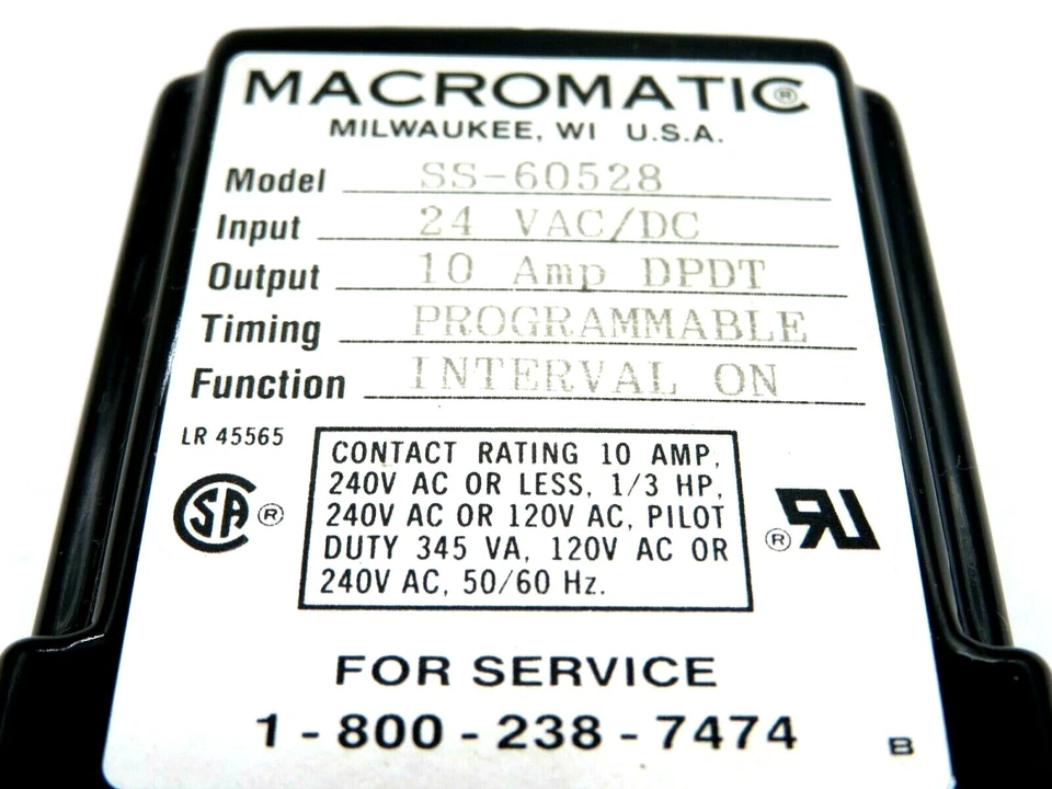 NEW MACROMATIC SS-60528 TIME DELAY RELAY SS60528 - Image 3 of 4