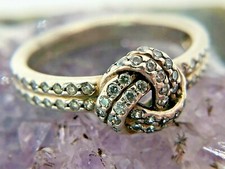 Pandora ALE Vintage Sterling Silver 1mm Gemstone Knot Ring Size 5