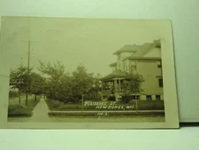 RPPC Postcard View Residence Street Kewaunee Wisconsin Posted 1910 Trees     F52