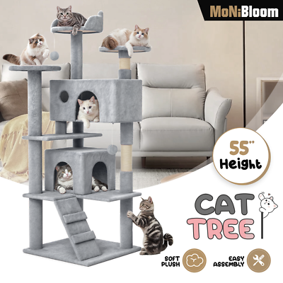 #ad Cat Tree Cat Tower Multi Level 55#x27;#x27; Sturdy Kitten Playing Condo House for Rest $35.50