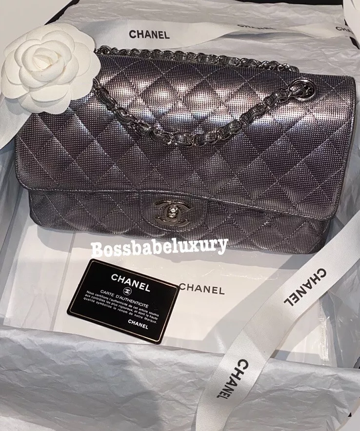 black and white chanel purse