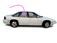 Fits: 1990-1996 Buick Regal 4D Sedan Passenger Side Rear Right Door Window Glass