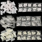 500 Pcs Coffin Nail Tips Long Square French Fake False Nails Transparent US
