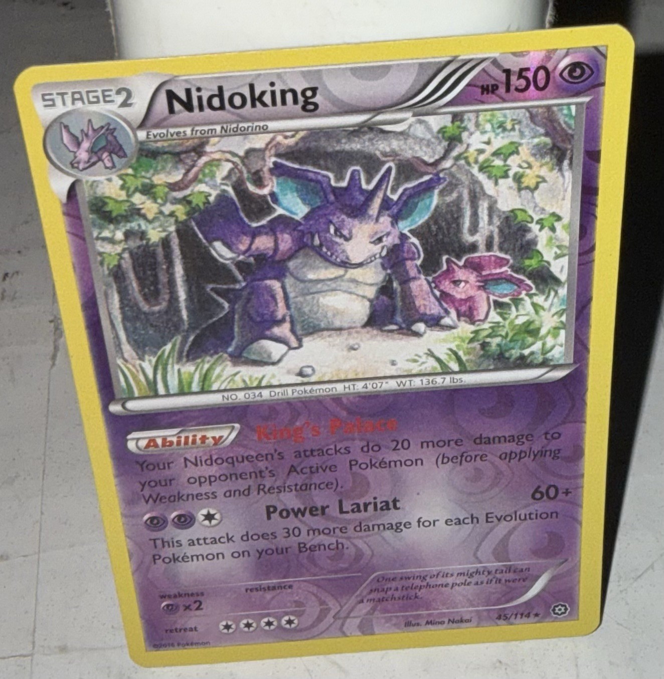 Pokemon TCG Card 2016 Steam Siege Nidoking 45/114 Reverse Holo